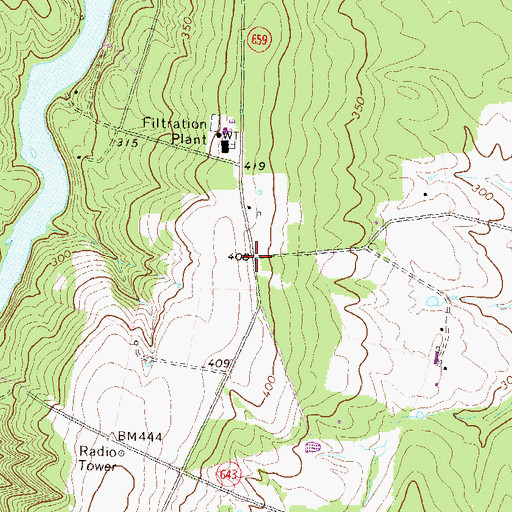 Topographic Map of Sanders Corner, VA