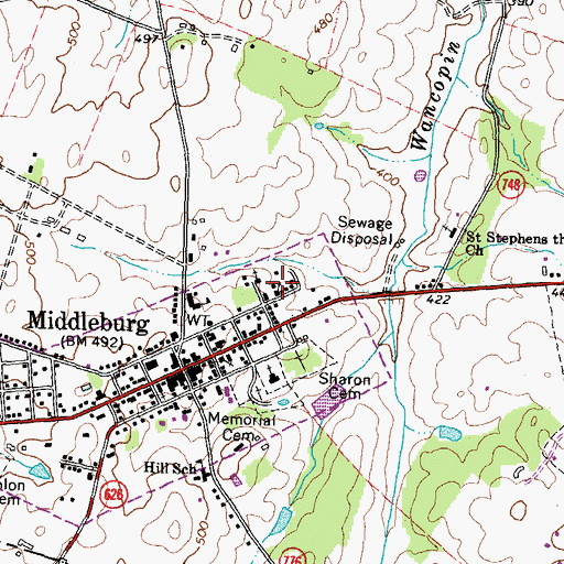 Topographic Map of Shiloh Baptist Church, VA