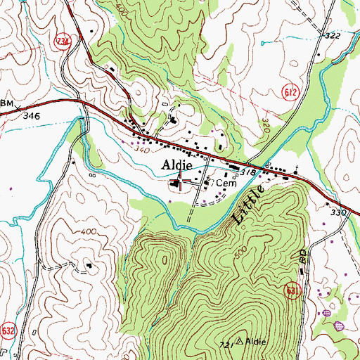 Topographic Map of Aldie Elementary School, VA