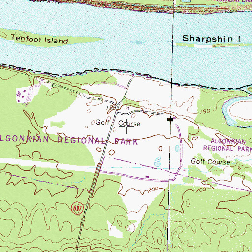 Topographic Map of Algonkian Regional Park, VA