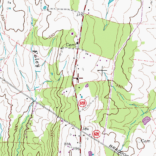 Topographic Map of Arcola Church, VA