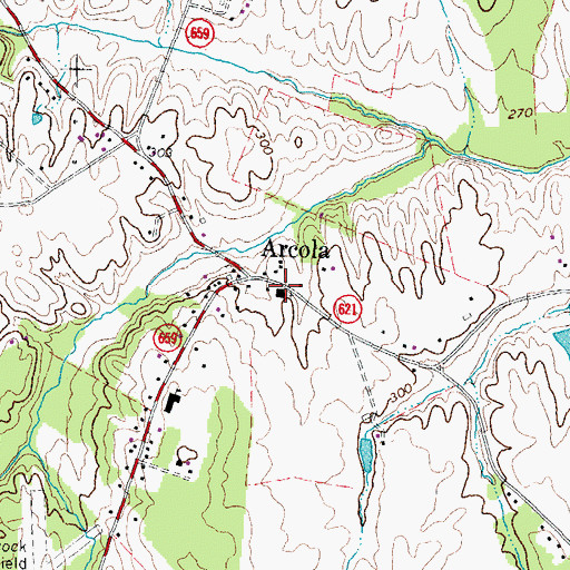 Topographic Map of Arcola United Methodist Church, VA