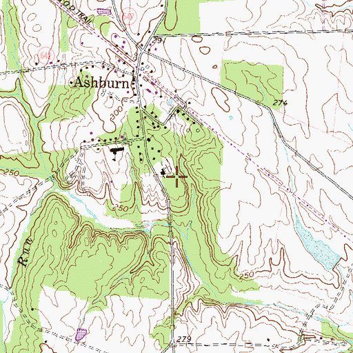 Topographic Map of Ashburn Presbyterian Cemetery, VA