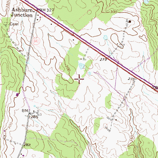 Topographic Map of Ashburn Executive Center, VA