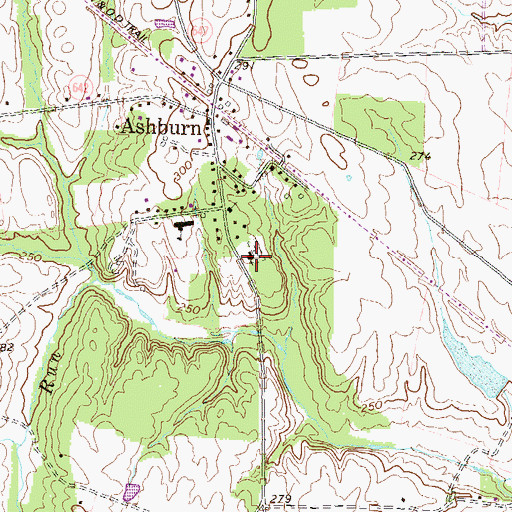 Topographic Map of Ashburn Presbyterian Church, VA