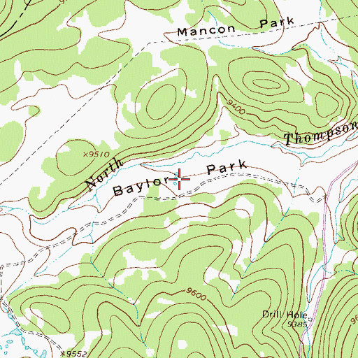 Topographic Map of Baylor Park, CO
