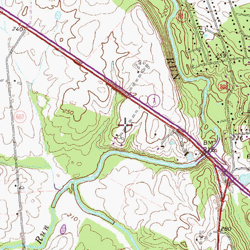 Topographic Map of Loudoun Square Industrial Park, VA