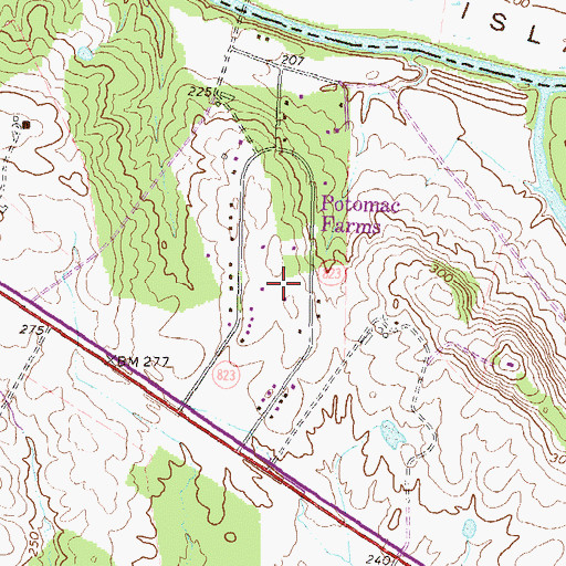 Topographic Map of Potomac Farms, VA