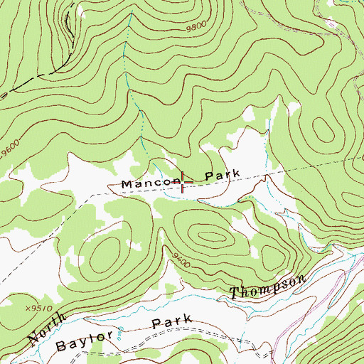 Topographic Map of Mancon Park, CO
