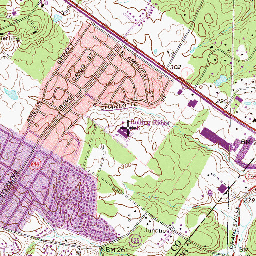 Topographic Map of Rolling Ridge Elementary School, VA