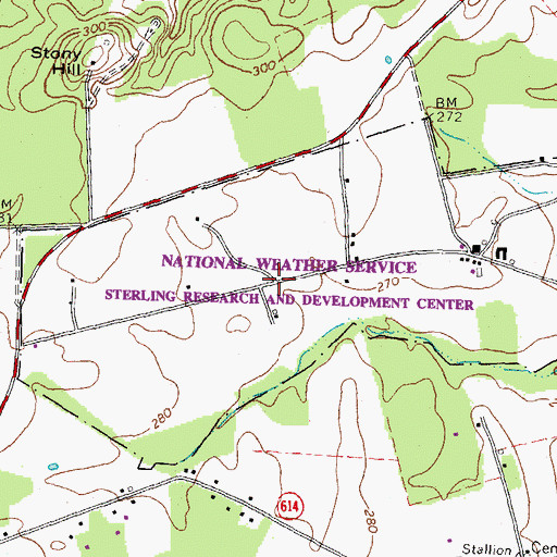 Topographic Map of Sterling Research and Development Center, VA