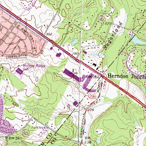Topographic Map of Sugarland Plaza Shopping Center, VA