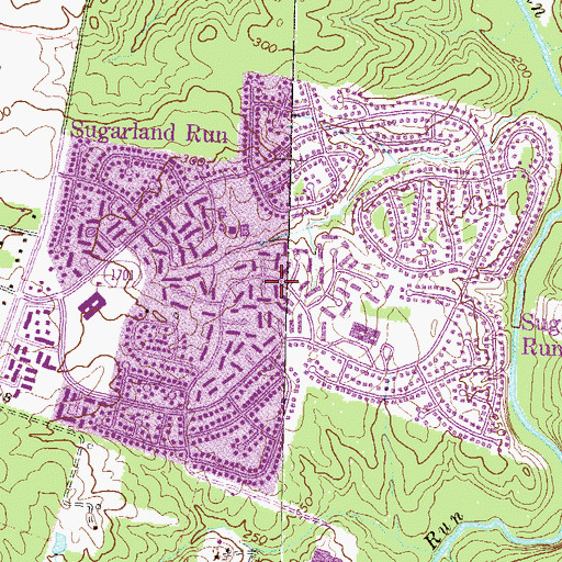 Topographic Map of Sugarland Run, VA