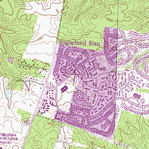 Topographic Map of Sugarland Run Square Shopping Center, VA