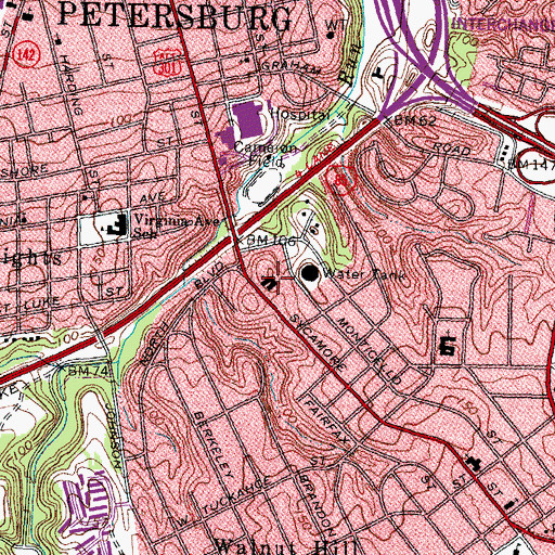 Topographic Map of Church of Christ, VA