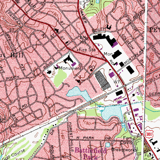Topographic Map of Covenant Presbyterian Church, VA