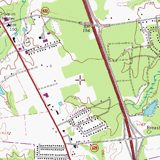 Topographic Map of Southside Regional Medical Center, VA