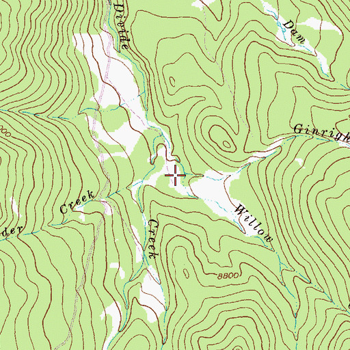 Topographic Map of Ginright Creek, CO