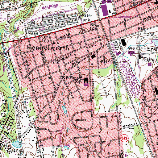 Topographic Map of Burnside, VA