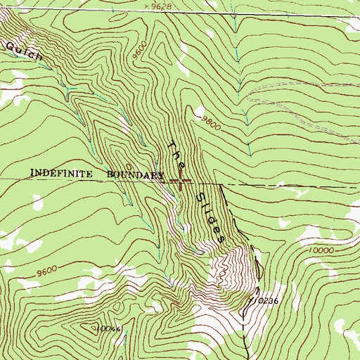 Topographic Map of The Slides, CO