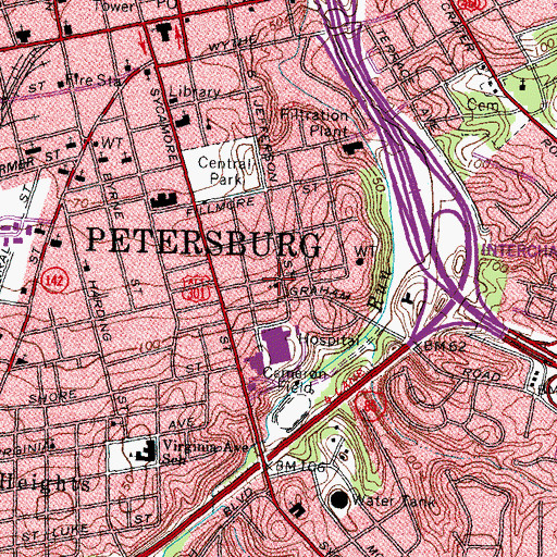 Topographic Map of Church of Christ, VA