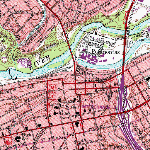 Topographic Map of City Market, VA