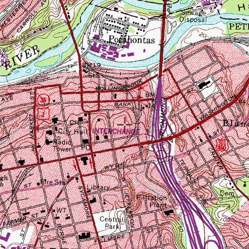 Topographic Map of East Hill, VA