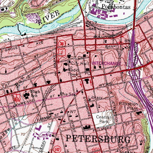 Topographic Map of Faith Christian Center, VA