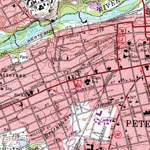 Topographic Map of Faith United Baptist Church, VA