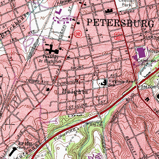 Topographic Map of Good Shepherd Baptist Church, VA