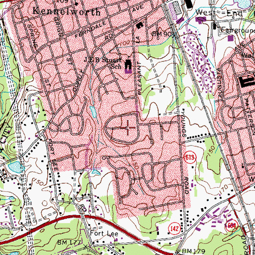Topographic Map of Greenwood Farms, VA