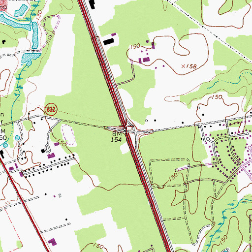 Topographic Map of Interchange 48, VA
