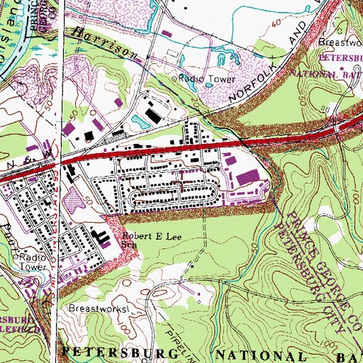 Topographic Map of Lakemont, VA