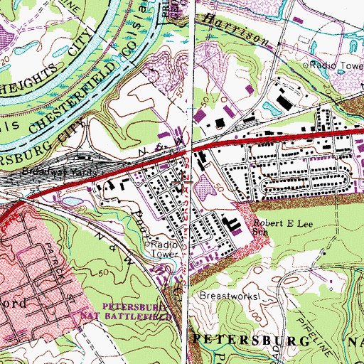 Topographic Map of Lakemont Baptist Church, VA