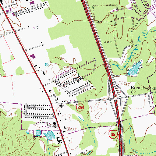 Topographic Map of Lakewood, VA