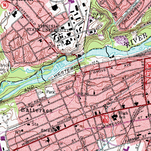 Topographic Map of Mountain View, VA
