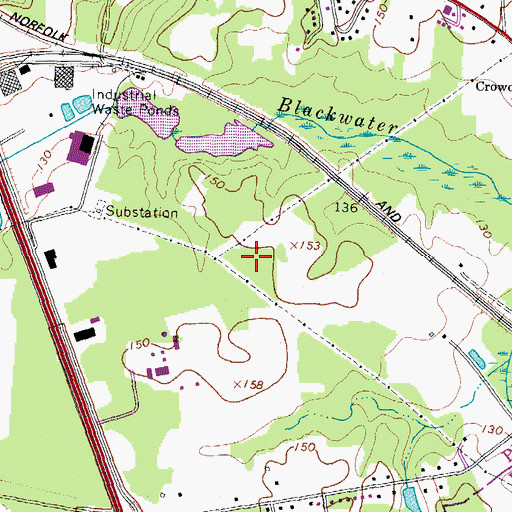 Topographic Map of Petersburg Industrial Park, VA