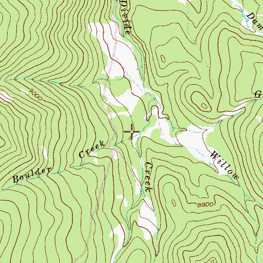 Topographic Map of Lava Boulder Creek, CO