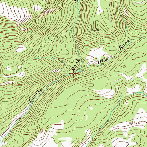 Topographic Map of Dry Rock Creek, CO