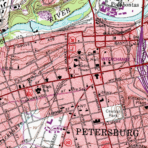 Topographic Map of Saint Joseph Catholic Church, VA