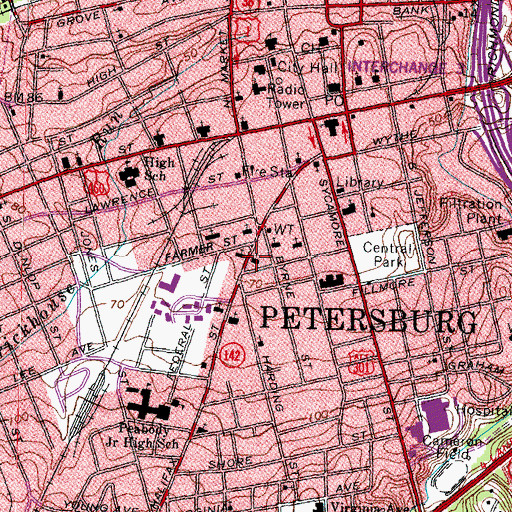 Topographic Map of Saint Stephens Episcopal Church, VA