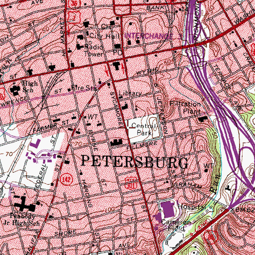 Topographic Map of Southern College (historical), VA