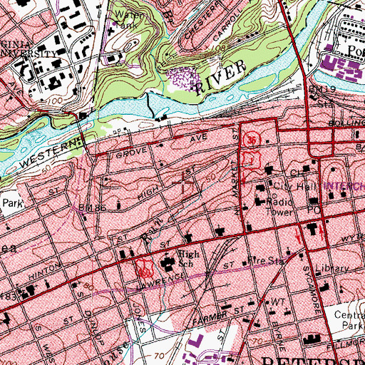 Topographic Map of Stirling Castle, VA