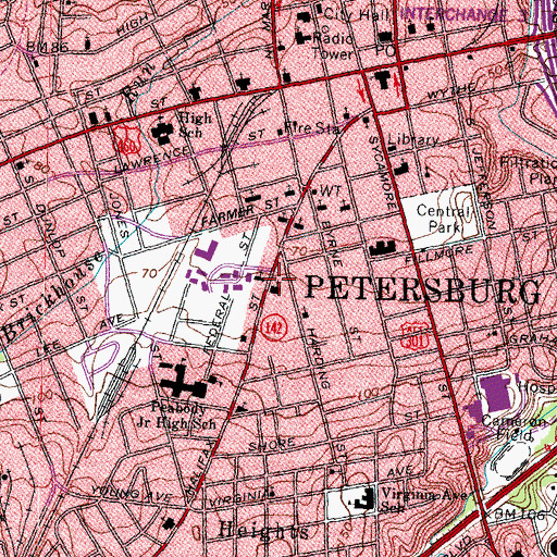 Topographic Map of Tabernacle Baptist Church, VA