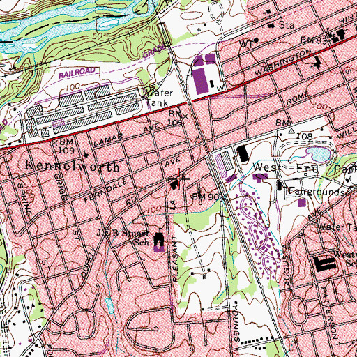 Topographic Map of Third Presbyterian Church, VA