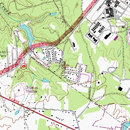 Topographic Map of Timberly Heights, VA