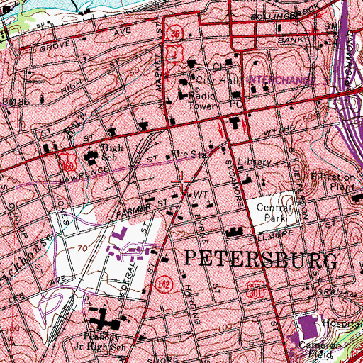 Topographic Map of Wallace-Seward House, VA