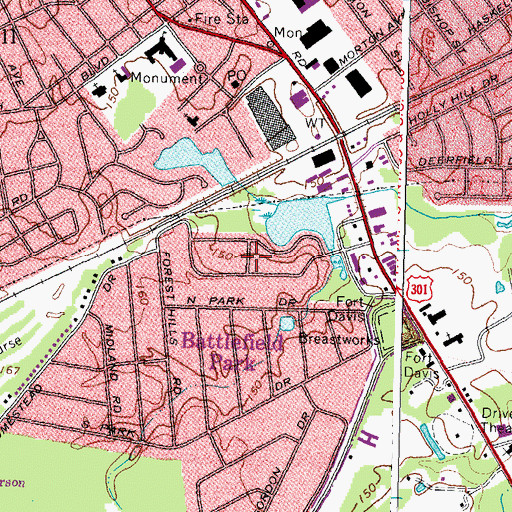 Topographic Map of Walnut Hill Gardens, VA