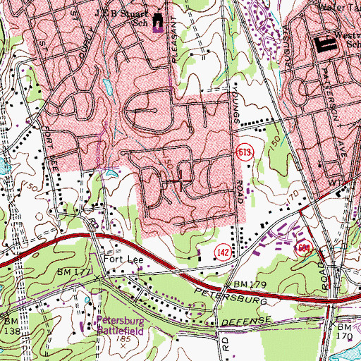 Topographic Map of Western Hills, VA