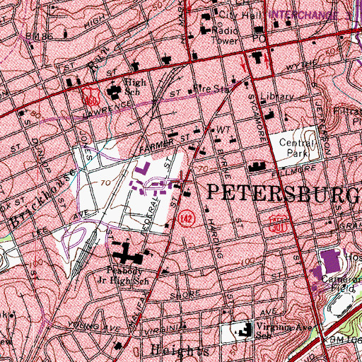 Topographic Map of Westminster Presbyterian Church, VA